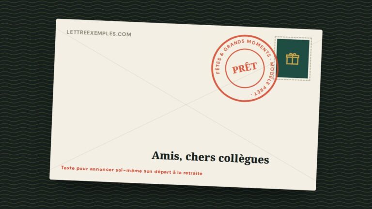 Texte pour annoncer soi-même son départ à la retraite