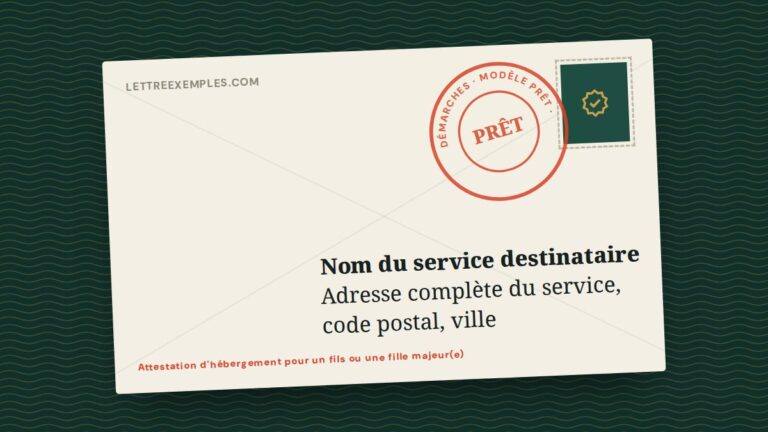 Attestation d'hébergement pour un fils ou une fille majeur(e)