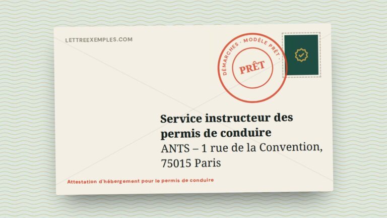 Attestation d'hébergement pour le permis de conduire