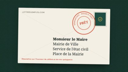 Attestation sur l'honneur de célibat et de non-polygamie