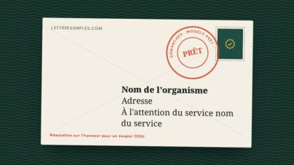 Attestation sur l'honneur pour un emploi CESU