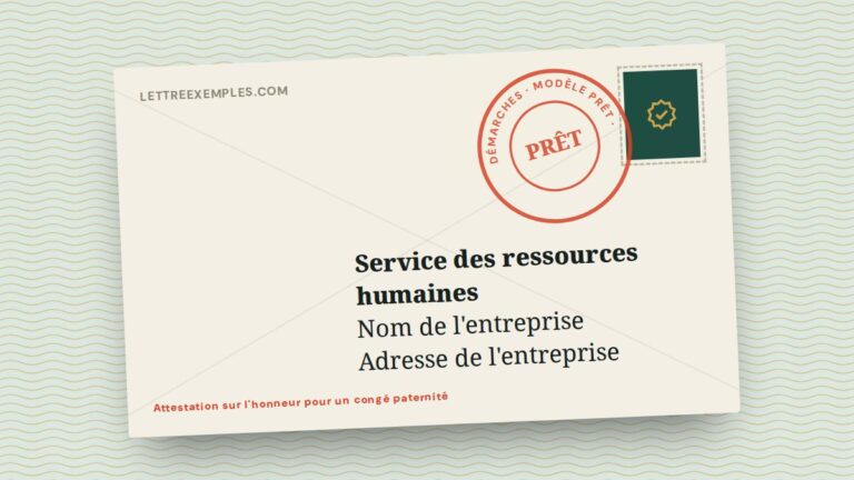Attestation sur l'honneur pour un congé paternité