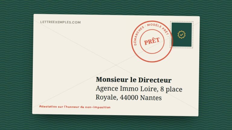 Attestation sur l'honneur de non-imposition