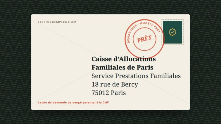 Lettre de demande de congé parental à la CAF