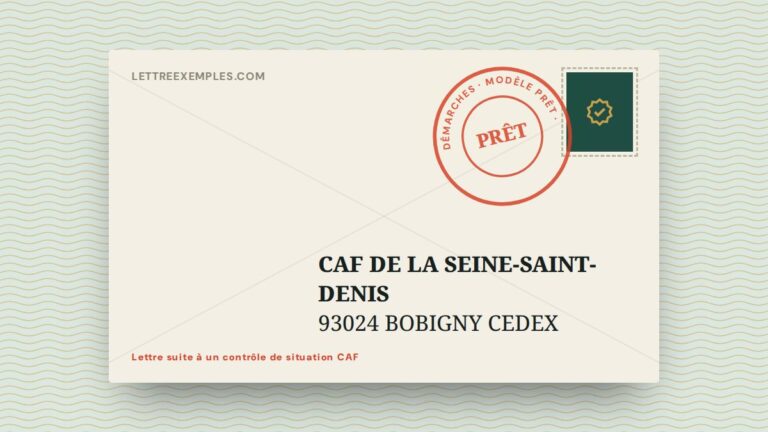 Lettre suite à un contrôle de situation CAF