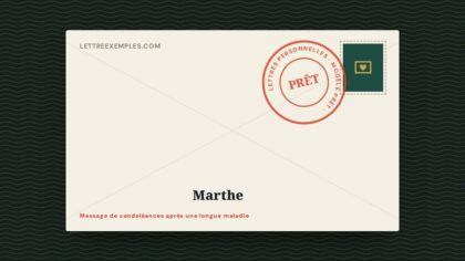 Message de condoléances après une longue maladie