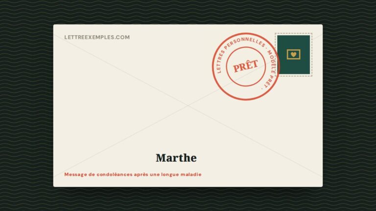 Message de condoléances après une longue maladie