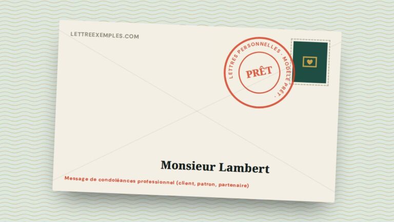 Message de condoléances professionnel (client, patron, partenaire)
