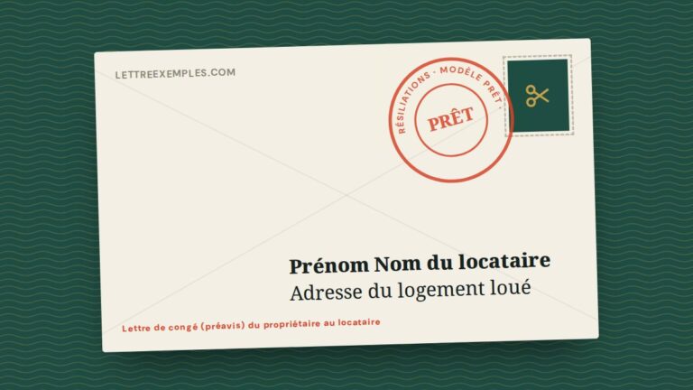 Lettre de congé (préavis) du propriétaire au locataire
