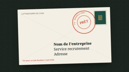 CV pour un job étudiant / job d'été
