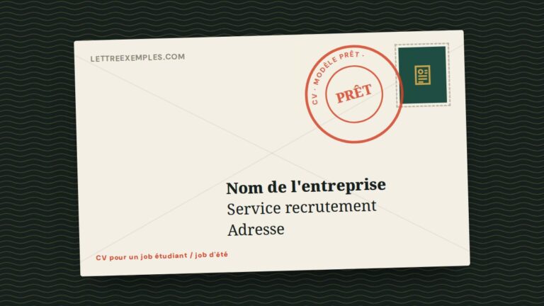 CV pour un job étudiant / job d'été