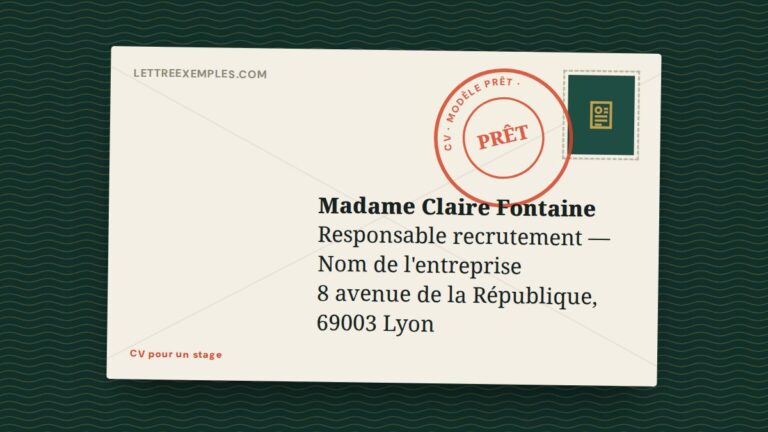 CV pour un stage
