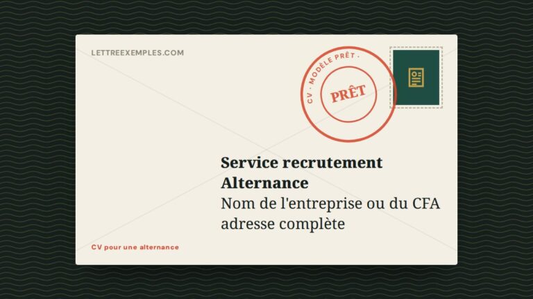 CV pour une alternance