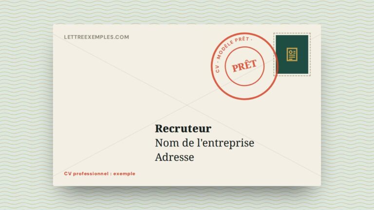 CV professionnel : exemple