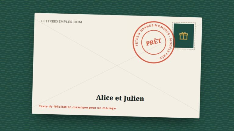 Texte de félicitation classique pour un mariage