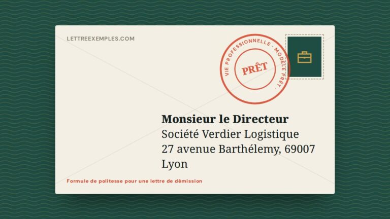 Formule de politesse pour une lettre de démission