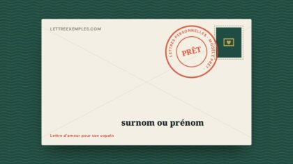 Lettre d'amour pour son copain