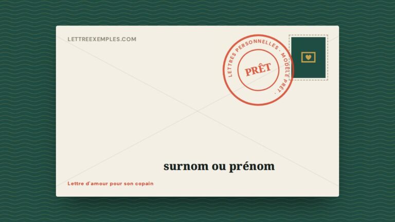Lettre d'amour pour son copain