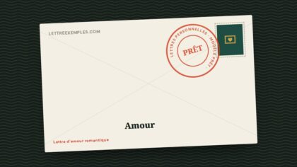 Lettre d'amour romantique