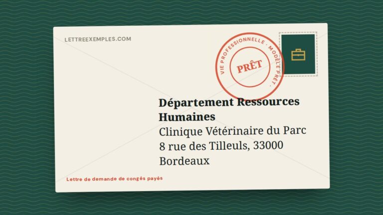 Lettre de demande de congés payés