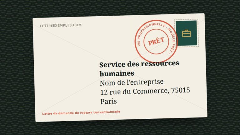 Lettre de demande de rupture conventionnelle