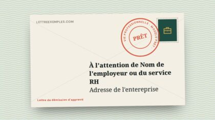 Lettre de démission d'apprenti