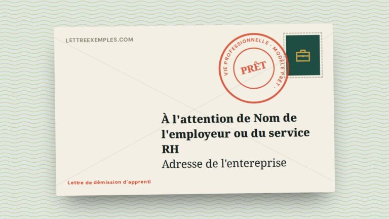 Lettre de démission d'apprenti