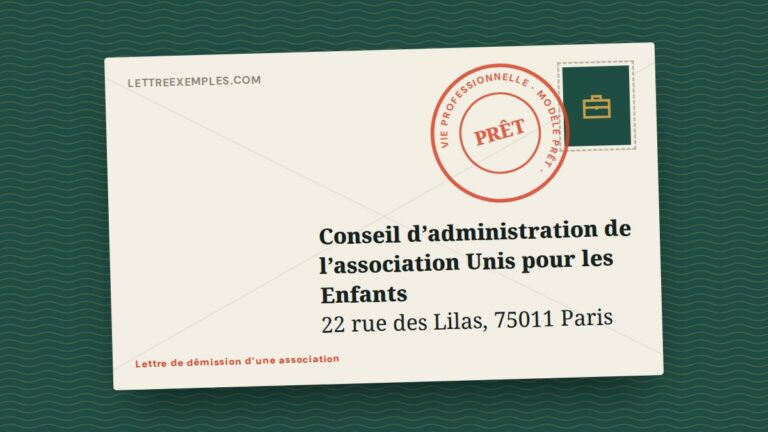 Lettre de démission d’une association
