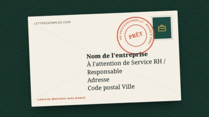Lettre de démission avec préavis