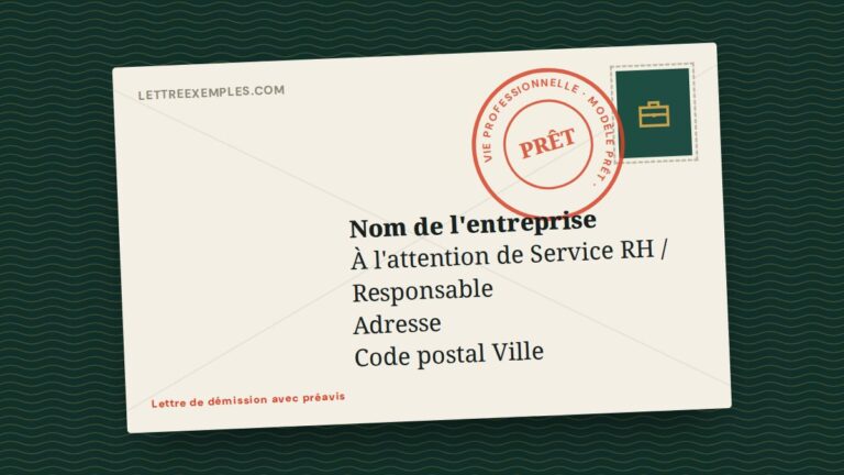 Lettre de démission avec préavis