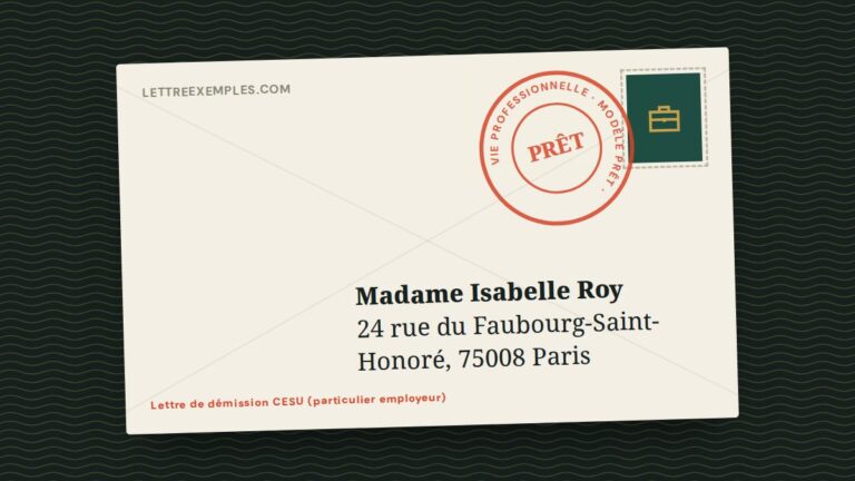 Lettre de démission CESU (particulier employeur)