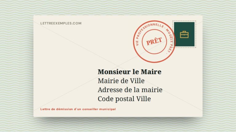 Lettre de démission d'un conseiller municipal