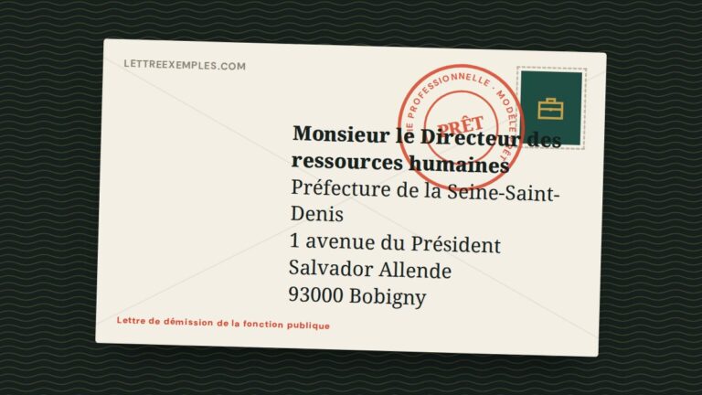 Lettre de démission de la fonction publique