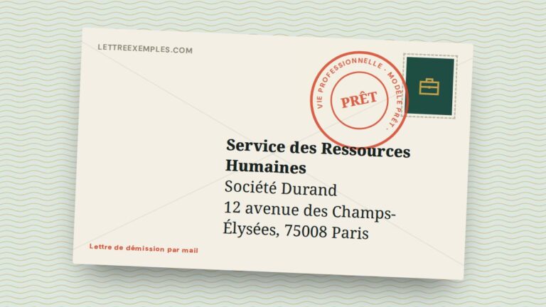 Lettre de démission par mail