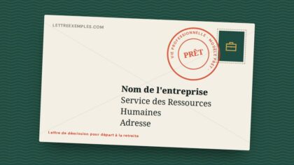 Lettre de démission pour départ à la retraite