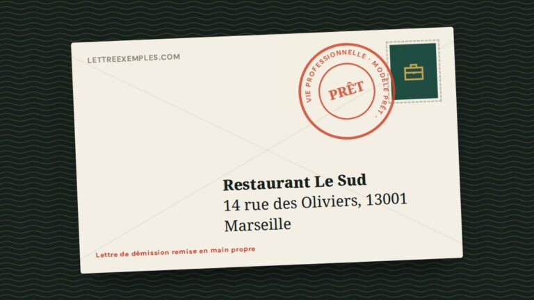 Lettre de démission remise en main propre
