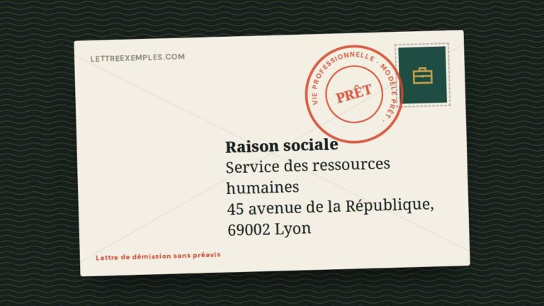 Lettre de démission sans préavis
