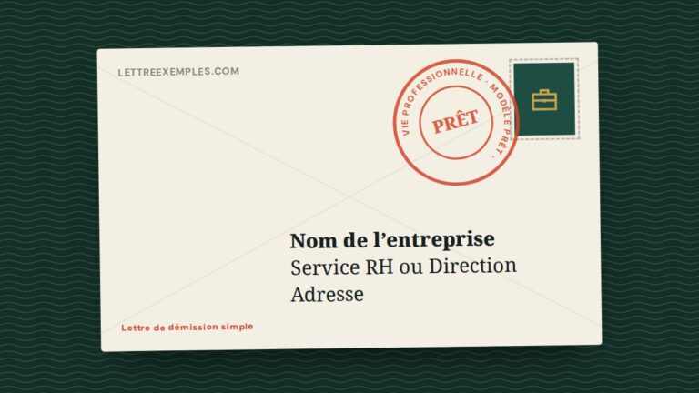 Lettre de démission simple