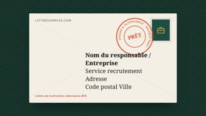 Lettre de motivation alternance BTS