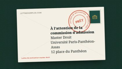 Lettre de motivation master droit
