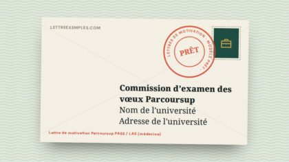 Lettre de motivation Parcoursup PASS / LAS (médecine)