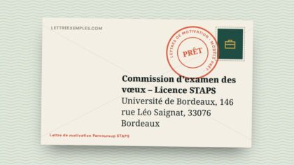 Lettre de motivation Parcoursup STAPS