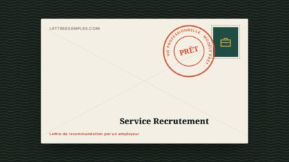 Lettre de recommandation par un employeur
