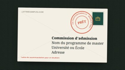 Lettre de recommandation pour un étudiant
