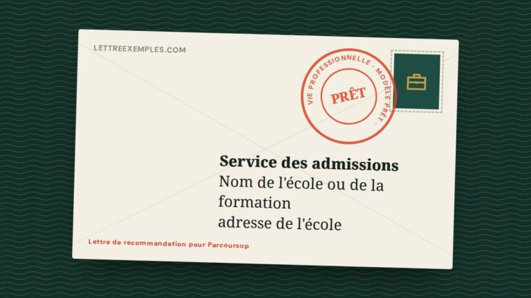 Lettre de recommandation pour Parcoursup