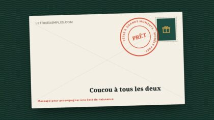 Message pour accompagner une liste de naissance