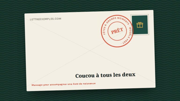 Message pour accompagner une liste de naissance
