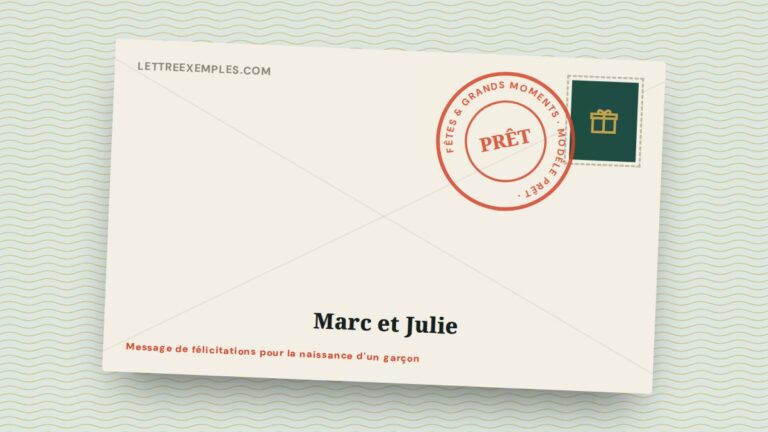 Message de félicitations pour la naissance d'un garçon
