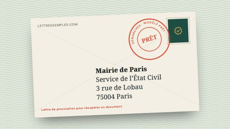 Lettre de procuration pour récupérer un document