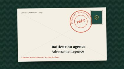 Lettre de procuration pour un état des lieux